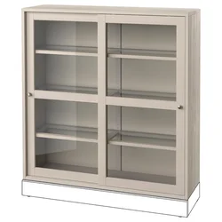 HAVSTA Vitrina, sivo-bež, 121x35x123 cm