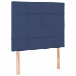 Vidaxl Vzglavje postelje modro 90x5x118/128 cm blago