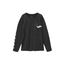 AllSaints Majica antracit / bela