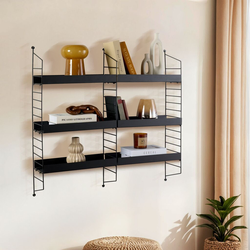 Hanah Home Zidna polica Cm-068, 98x21x100 cm,Crna