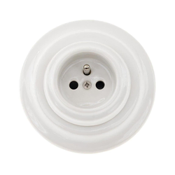 Bohemia-Design - Porcelanska retro kućna utičnica sa okvirom 250V/16A bela