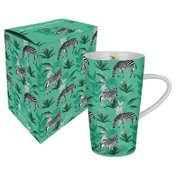 LONČEK IZ PORCELANA, XL, ZEBRE V SAVANI