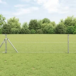 Ograda s postovima Srebrno 0,6 x 10 m Čelik i PVC