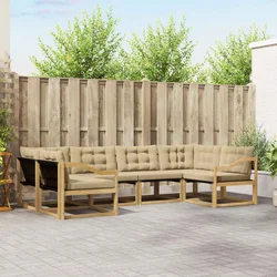 Set vanjskih sofa s jastukom 6 pcs Bijela i bež