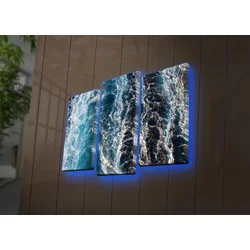 Opviq Slika na platnu iz 3 dela sa LED osvetljenjem