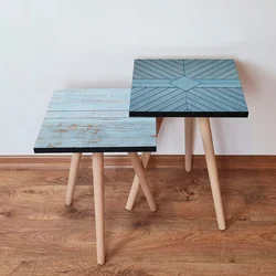 Hanah Home Set klub stolova, 2 komada Plavo-Braon