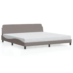 Vidaxl Posteljni okvir Dover taupe 200x200 cm blago