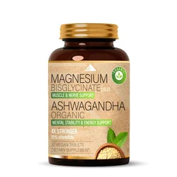 Magnezijum bisglicinat Ašvaganda Organic 60 kapsula