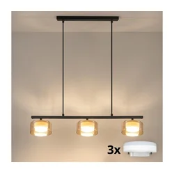 Brilagi - LED RGB prigušiva luster AURA LUX 3xGX53/14W/230V Wi-Fi Tuya crna/zlatna
