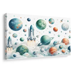 Slika raketa med planeti - 90x60
