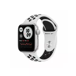 Apple Watch Nike SE (v2) GPS, 44mm, srebro,bijela / crna s sportskim remenom Nike