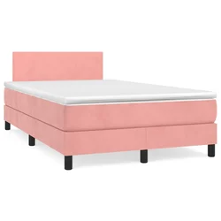 Box spring krevet s madracem ružičasti 120 x 200 cm baršunasti