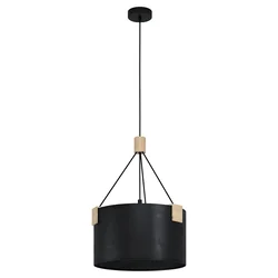 EGLO viseća lampa POTOSI E27 crni papir drvo O40 cm 39944