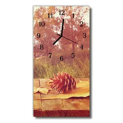 tulup.si Steklena navpična ura Narava rjava storž 30x60 cm