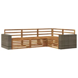 Set vanjskih sofa 4 pcs Prirodna 255,5 x 176,5 x 73 cm