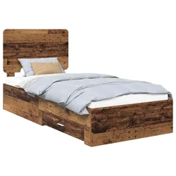 Vidaxl Konstrukcija postelje Star les 90 x 190 cm Konstruiran les