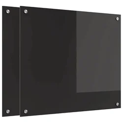 Kuhinjski zid Crna 70 x 60 cm Staklo otporno na udarce