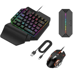 Komplet tipkovnice in miške za igre FPS, Windows/Android, črna