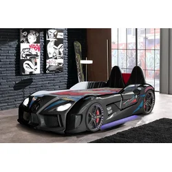 Hanah Home Dečiji krevet - auto 130x60??x235cm Crni