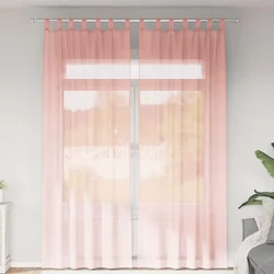 Voile zavjese s petljama 2 kom. ružičaste 140x260 cm