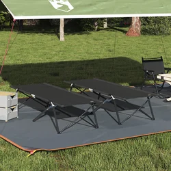 Sklopivi kamperski krevet 2 pcs Crna 206 x 76 x 74 cm