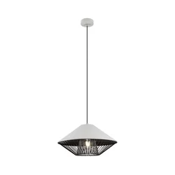 Redo 01-3004 - Luster na sajli GRILL 1xE27/42W/230V prečnik 39,6 cm crna/bela