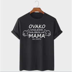 MAFIMI Ženska majica Ovako izgleda najbolja mama, Crna