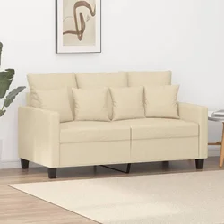 Vidaxl Kavč dvosed krem 120 cm blago