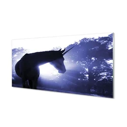 tulup.si Steklena slika Gozd samorog 140x70 cm 4 obešalnika