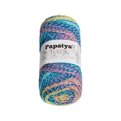 Pletena preja Papatya Batik Cottton Blend 100 g - (1010) limetina zelena modra