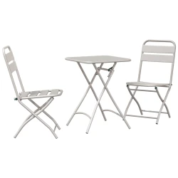 Bistro set 3 pcs Bež Čelik