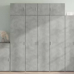 Visoka komoda siva boja betona 80 x 42,5 x 185 cm drvena