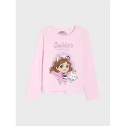 Sinsay - Pamučna majica sa printom Gabbys Dollhouse - pastelno roze