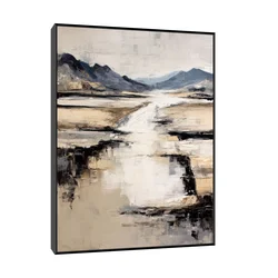 Canvas Slika na platnu Tiha reka 30x40cm, Sa ramom, Crni