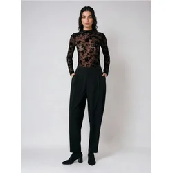 Sinsay - Materijalne pantalone sa faltama - crno