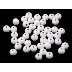 Lesene kroglice O10 mm - bele (20 g)