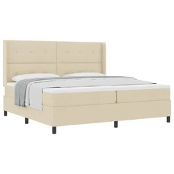 vidaXL vidaXL Box spring postelja z vzmetnico krem 200x200 cm, (22050905)