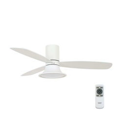 Lucci Air 210661-LED prigušiva plafonska lampa-ventilator FLUSSO 1xGX53/18W/230V drvo/bela+daljinski upravljač