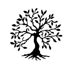 Wallity Zidna dekoracija Tree 3 1, 60x60cm, Crna