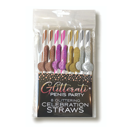 Mini slamke s motivom penisa Glitterati – 8 kom