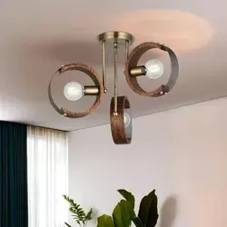 Opviq Luster Manya-52-13, 14x14x2,5cm, 36cm, IP20 Braon-zlatne boje