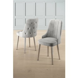 HANAH HOME Set 4 stolice Newa Grey Chrome