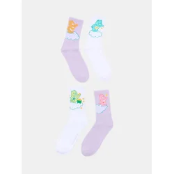 Sinsay - Rebraste čarape 4 pack Care Bears - šareno