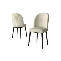 Hanah Home set trpezarijskih stolica Aste 4 kom, krem tkanina Babyface, braon metalne noge