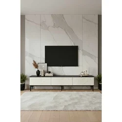 Hanah Home TV komoda Didema 180, 180 cm, antracit / travertin