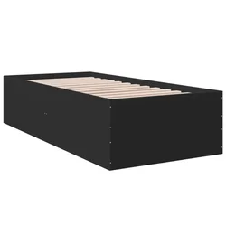 Vidaxl Posteljni okvir črn 90x200 cm inženirski les