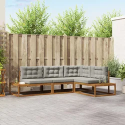 Set vanjskih sofa Prirodna i svijetlo siva
