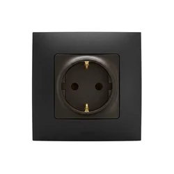 Legrand - Kućna utičnica sa okvirom SCHUKO 250V/16A NILOE, crna