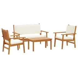 Vidaxl Vrtna sedežna garnitura 4 szt. Rjava 120 x 65,5 x 79 cm