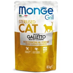 MONGE Sos za sterilisane mačke sa mesom petlića u želeu Grill grain free 85g